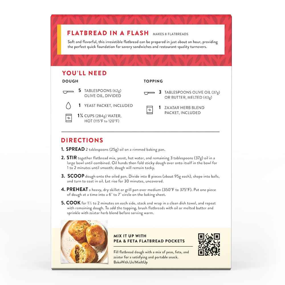 King Arthur Baking Company Flatbread Mix Kit – Premium Housewarming Gift for Foodie Friends, Ready in 1 Hour