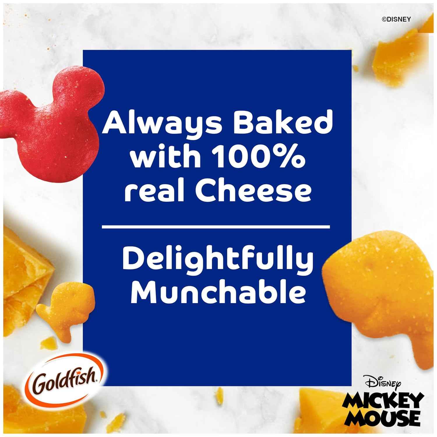 Goldfish Disney Mickey Mouse Cheddar Crackers Baked Never Fried Snack for Kids, 6.6 oz Pepperidge Farm