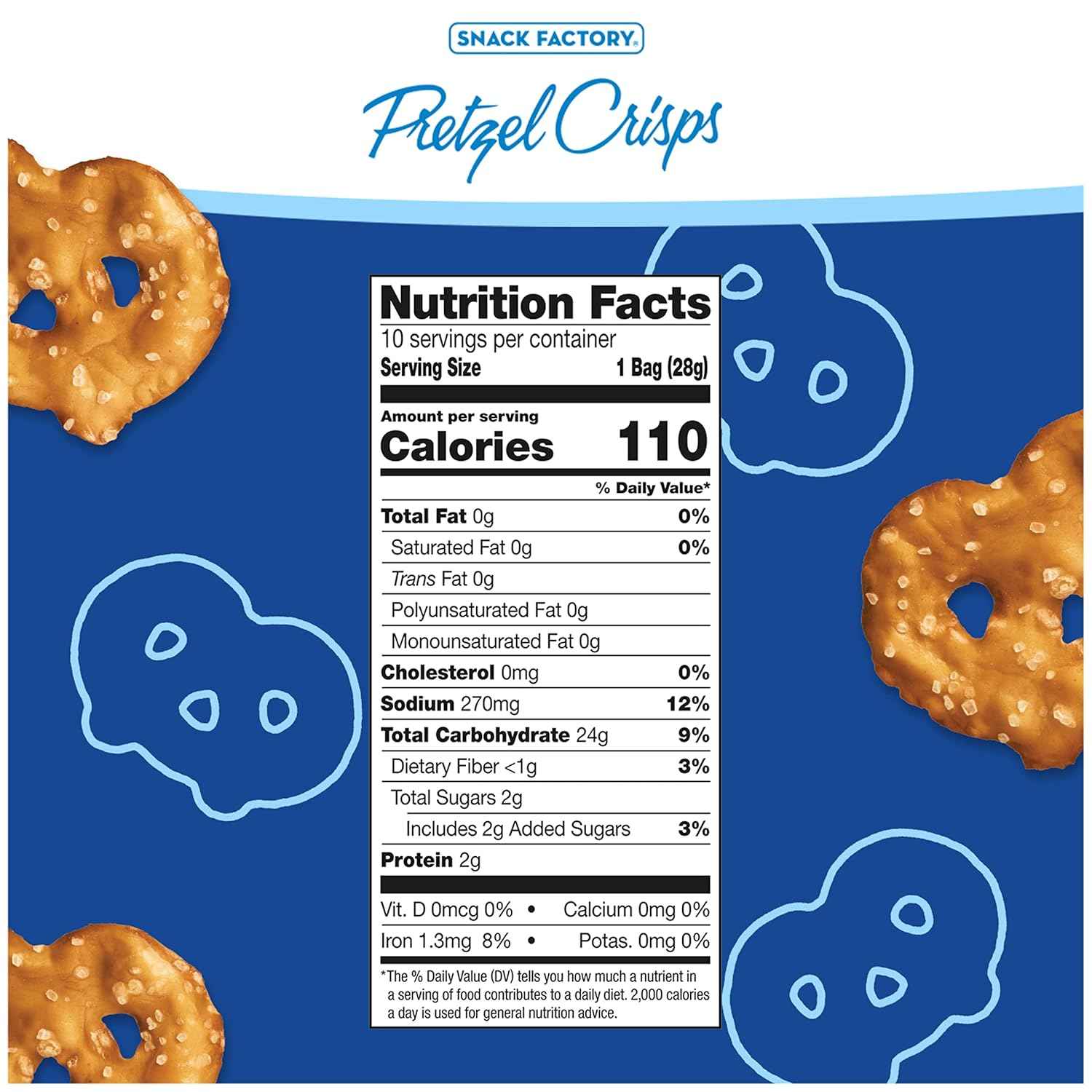 Snack Factory Pretzel Crisps – Clean-Label Pantry Snack, Non-GMO 1-oz Bags (10 Count)