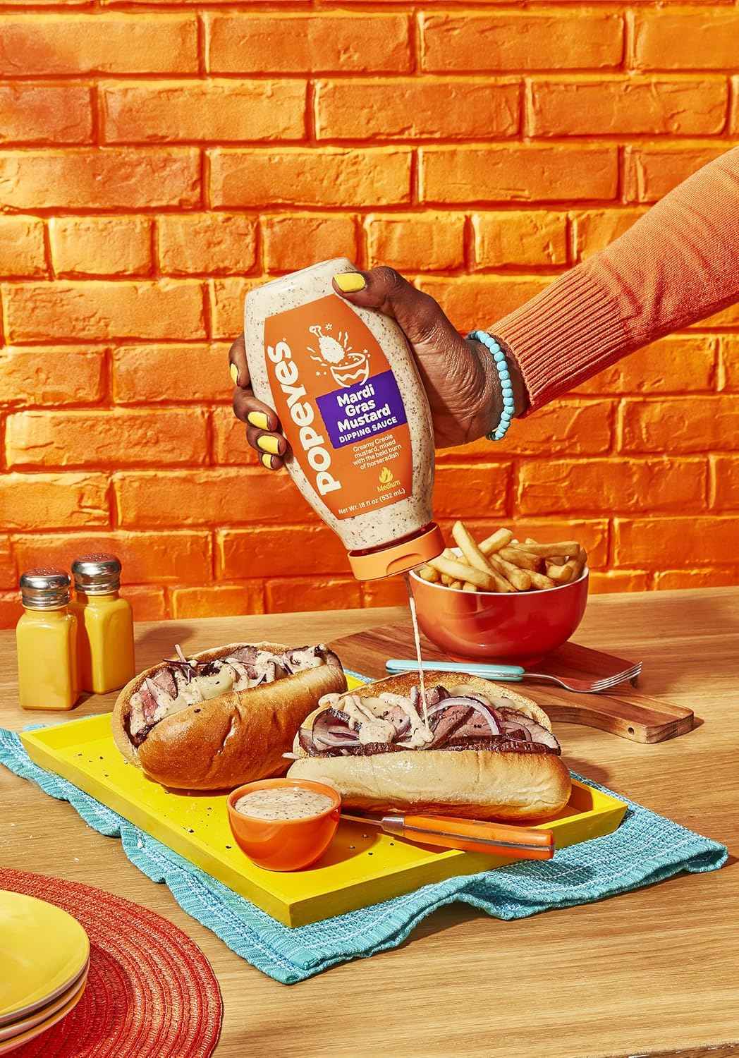 Popeyes Mardi Gras Mustard Dipping Sauce – Festive Birthday Gift for Mom Who Loves Bold Cajun Flavor
