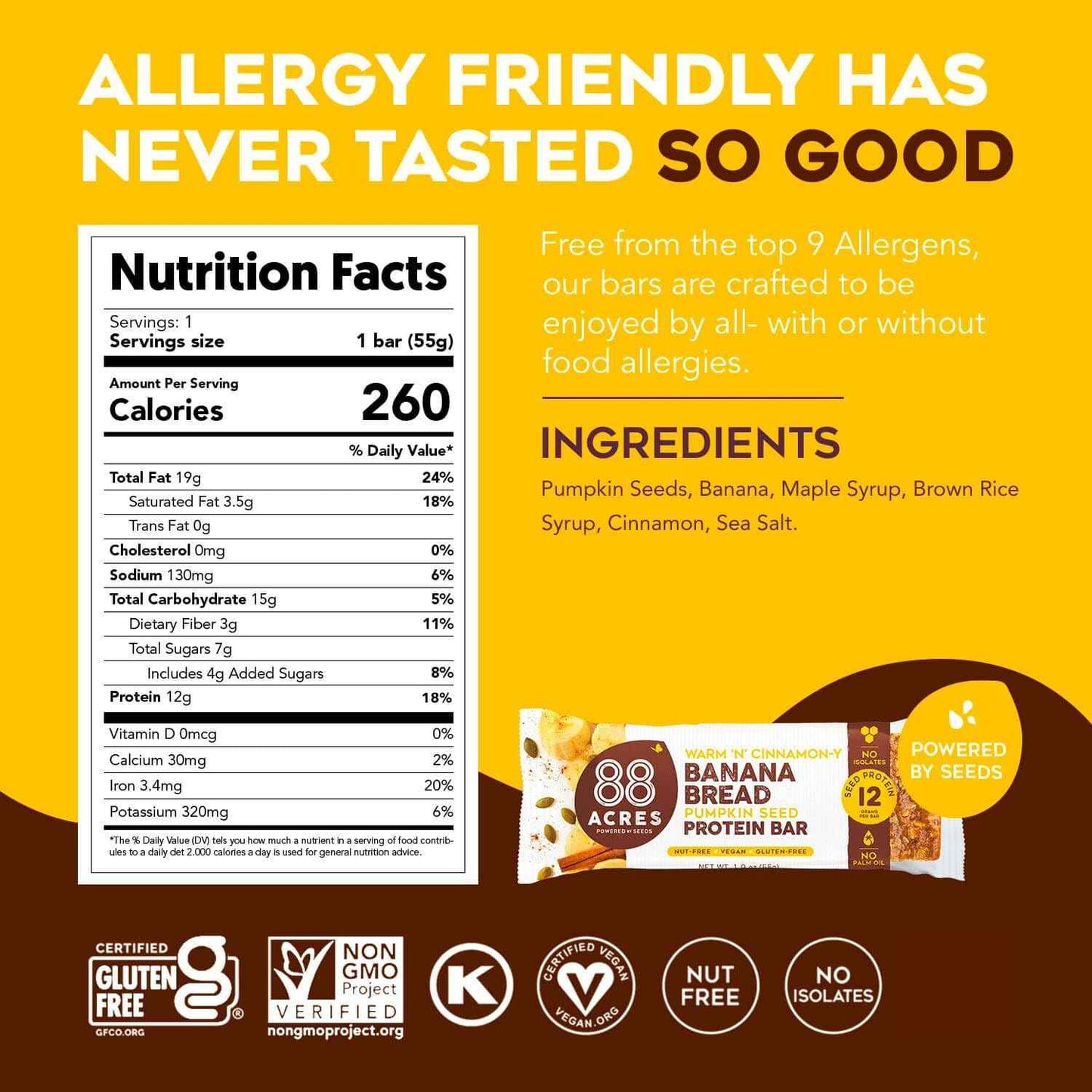 88 ACRES Banana Bread Seed Protein Bar – Desk-Drawer Snack for Focused Workdays