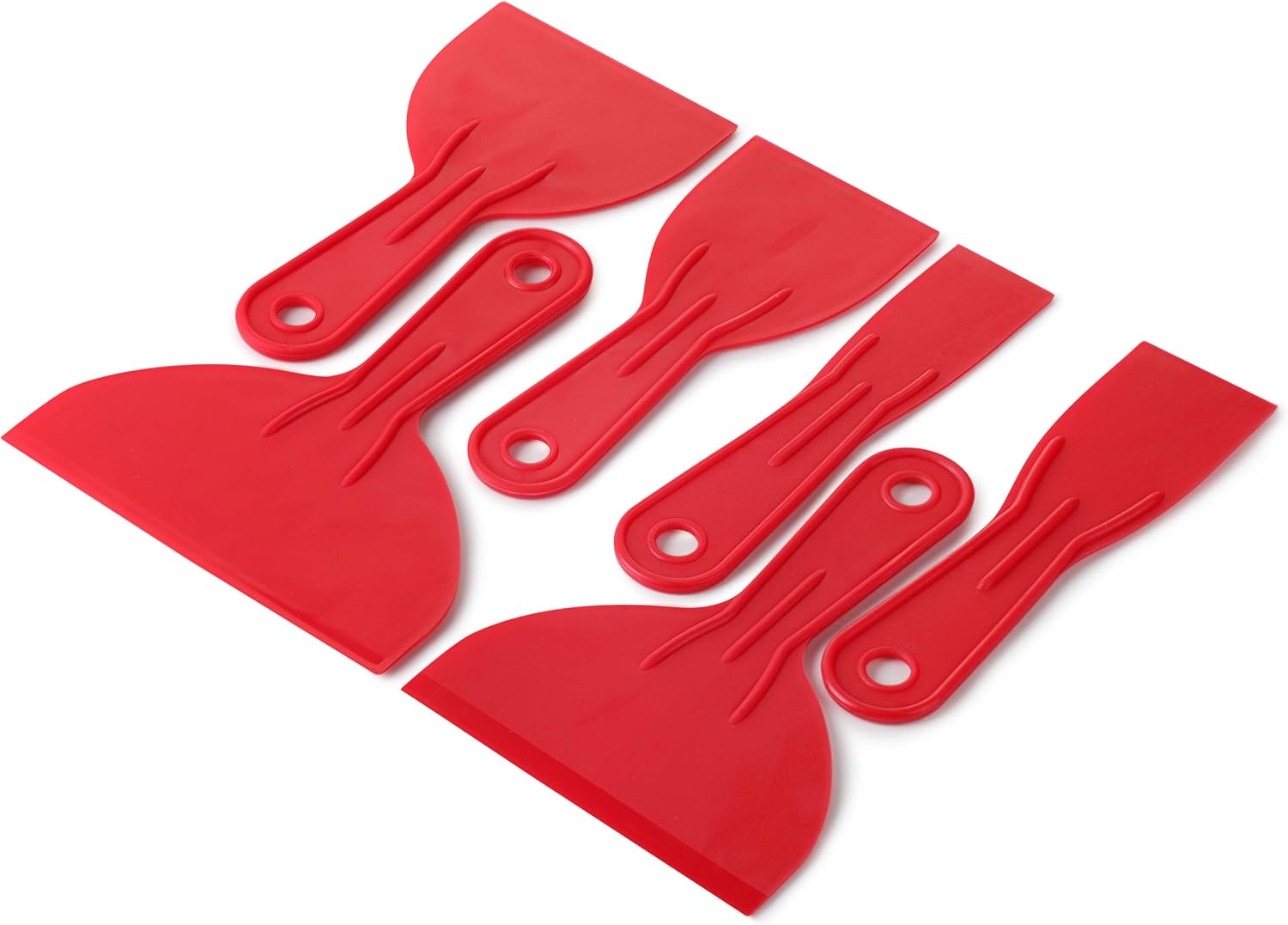 Bates 6 Pack Plastic Putty Knife Set - Contractor Job Site Tools, Efficient Multi-Size Scraper Kit