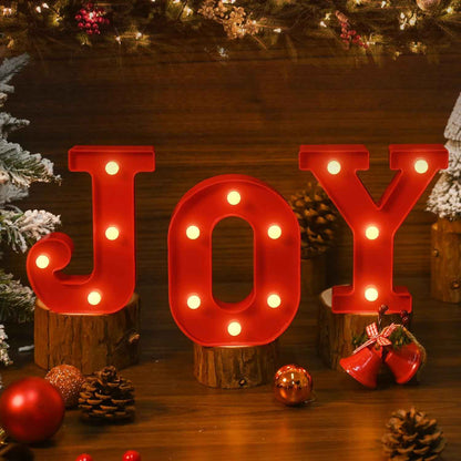 EDYCON Battery Powered LED Letters – Smoke Free and Cool to Touch Alternative to Holiday Candles