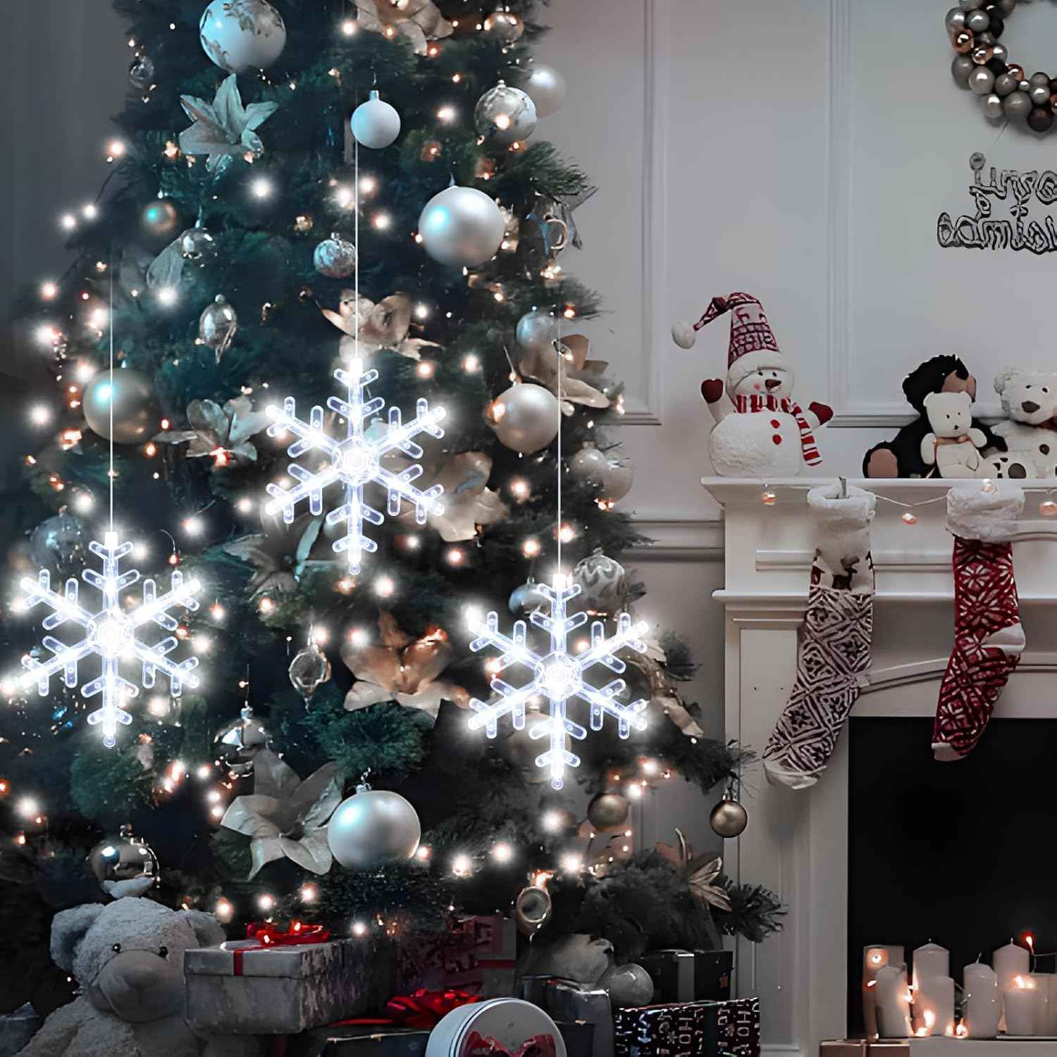 LuminGlow Flameless Snowflake Window Lights – Safe Holiday Glow for Homes with Kids, Pets & Curious Toddlers