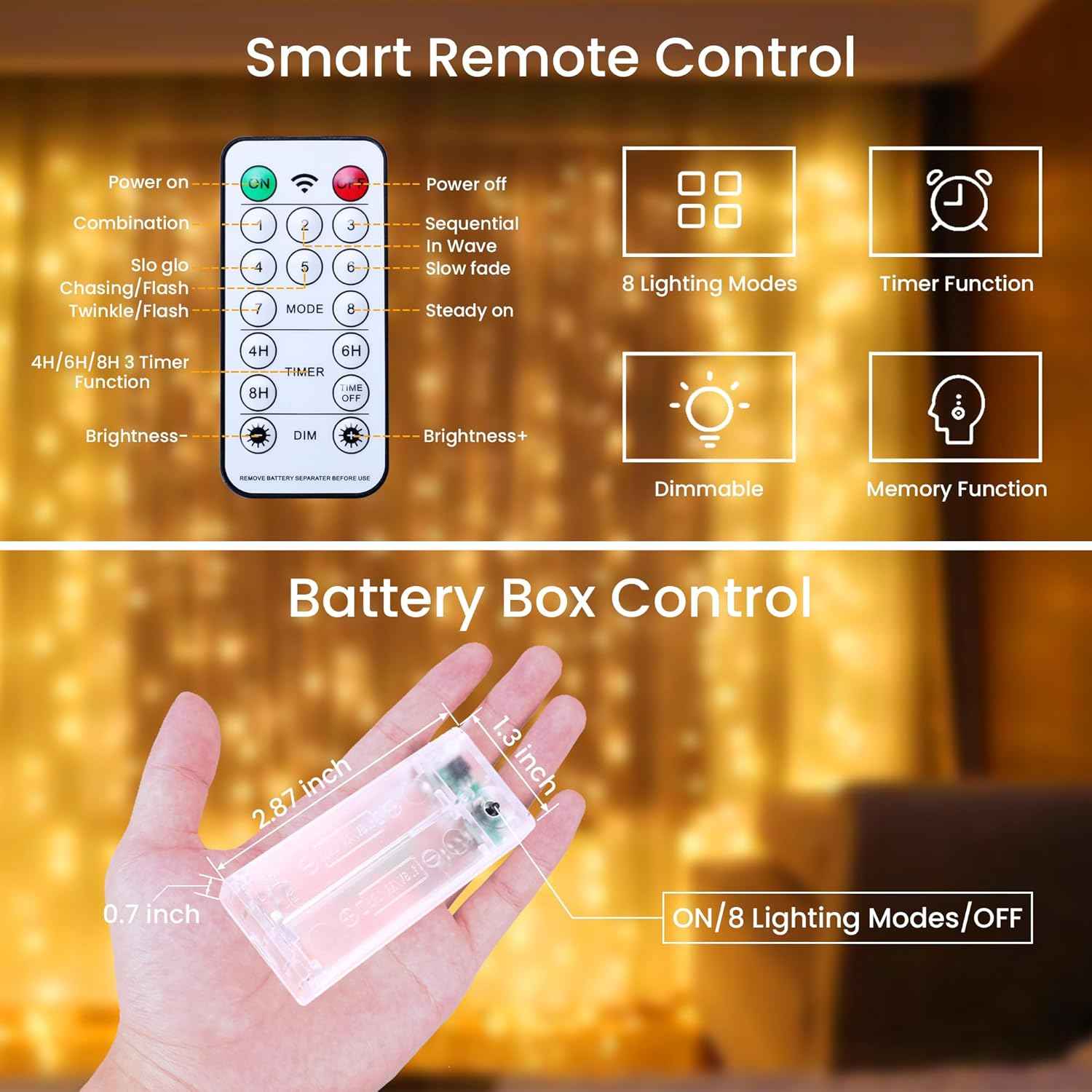 innolife LED Fairy String Lights 6 Pack – IP65 Waterproof Patio Lights with Remote Timer and 8 Modes