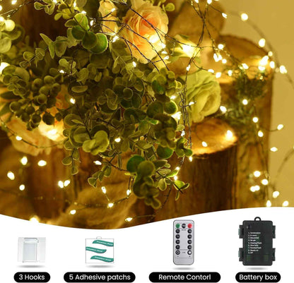 Dailyart 6ft Outdoor Fairy Lights 120 LED – Camping Tent and Backyard Ambiance, IP44 Waterproof Copper Wire