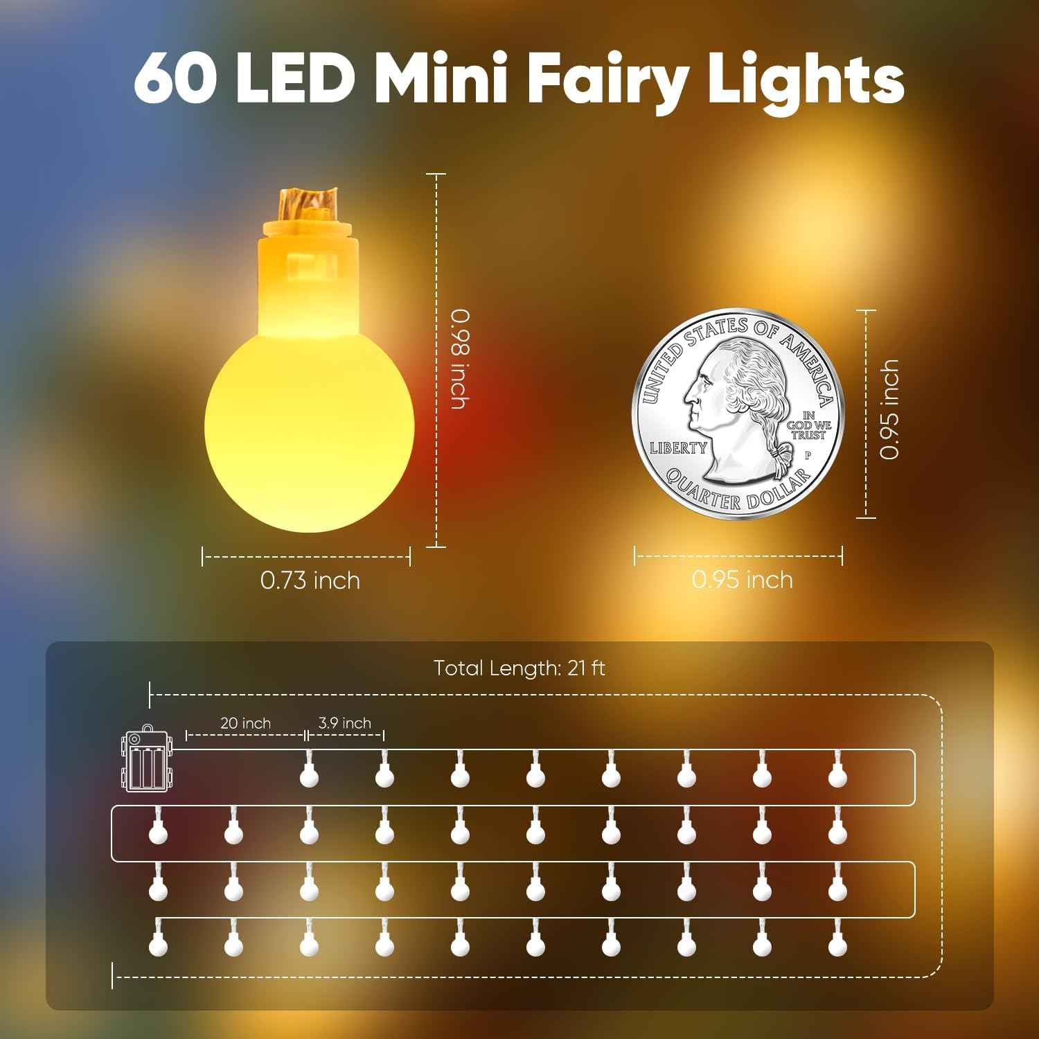 Minetom Battery Operated String Lights – Waterproof Warm White Globe Lights for Patio, Porch & Backyard Ambiance