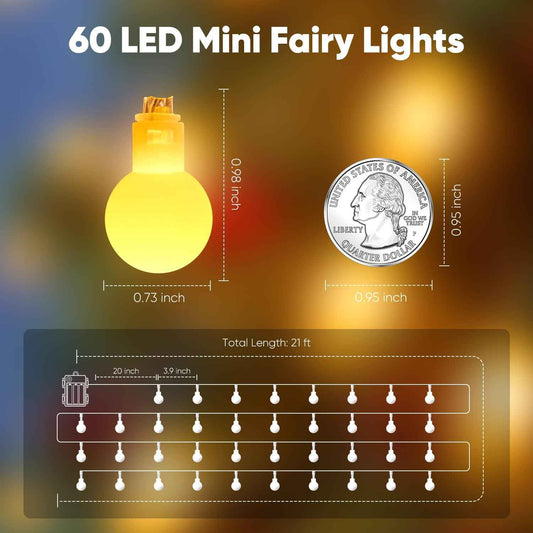 Minetom Battery Operated String Lights – Waterproof Warm White Globe Lights for Patio, Porch & Backyard Ambiance