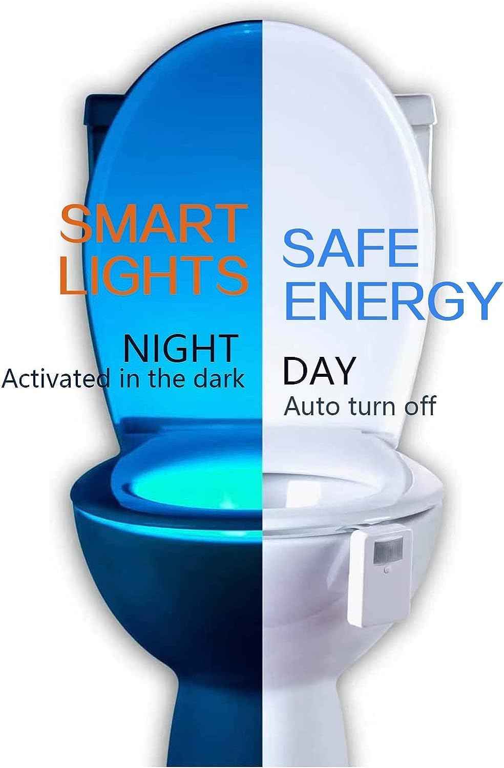 LuminoBowl Toilet Night Light – Flameless Motion Activated Bathroom Light for Elderly and Kids Night Safety