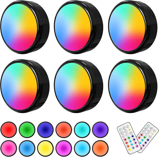 ILYXY LED Puck Lights with Remote, Thoughtful Housewarming Gift for New Homeowners, 3 Pack Battery Operated Color Changing Lights
