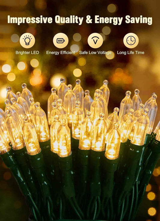 GlowGrove String Lights – Covered Patio and Pergola Glow, Water-Resistant Battery Operated 8ft Set
