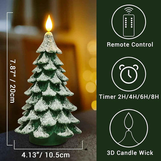 PChero Christmas Tree LED Candle – Thoughtful Holiday Gift for Mom & Friends, Pre-Packaged Gift Box with Remote Timer
