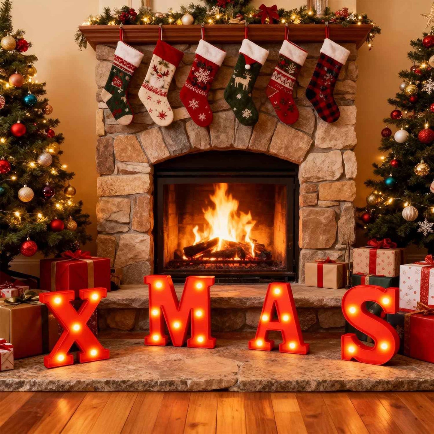 Fleurdeco LED Xmas Letter Lights – Cool to the Touch Nursery and Kids Room Christmas Decor