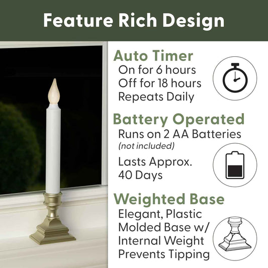 612 Vermont LED Window Candle Pewter Pack – Thoughtful Housewarming Gift for Her First Apartment