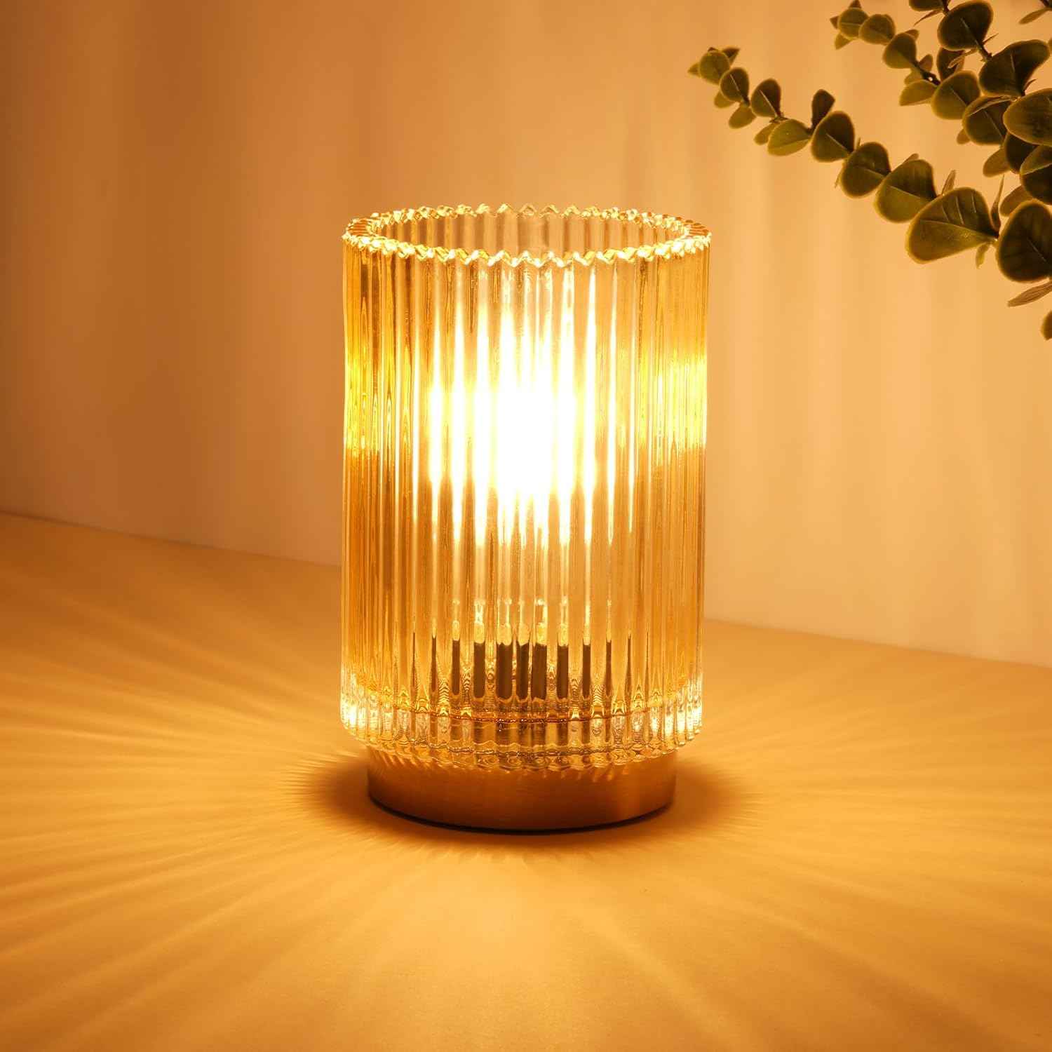 Portable Cordless Glass Lantern Lamp for Camping, Patios, and Outdoor Dining Ambiance