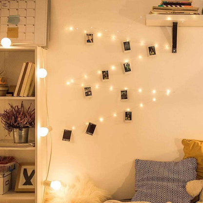 GloDream 33Ft Photo Clip String Lights - Thoughtful Birthday Gift for Her with 100LED Warm White Glow and 50 Photo Clips for Memory Display