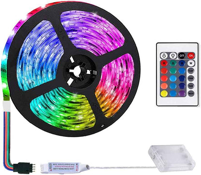 LuminGlow Battery Powered LED Strip – Safe Kids Room Night Light, RGB Rope with Remote for Nursery and Playroom