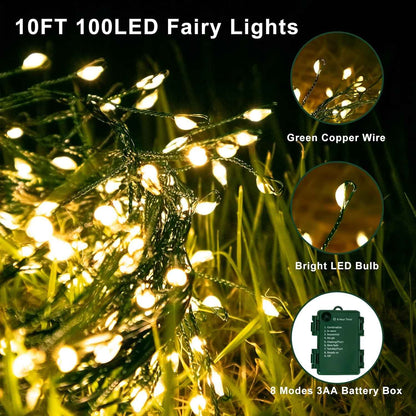 BrightGlow Fairy String Lights – Thoughtful Birthday Gift for Her, Cozy Bedroom Decor with 8 Modes