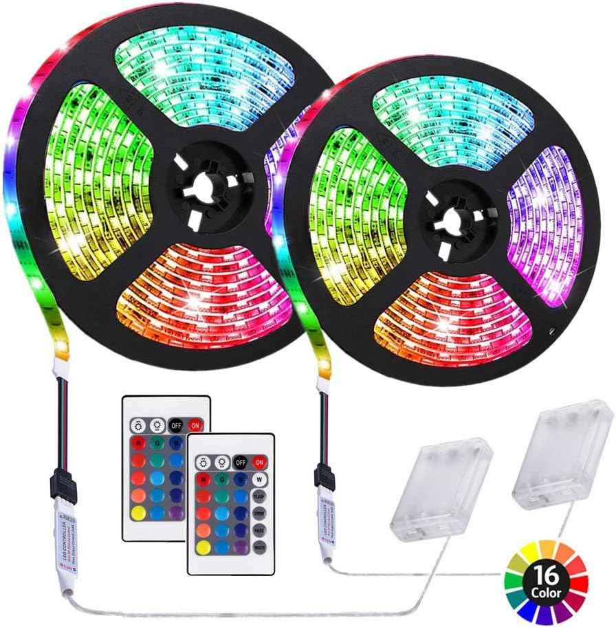 GlowVibe Battery LED Strip Lights – Thoughtful Birthday Gift for Her, Cozy Bedroom Mood Lighting
