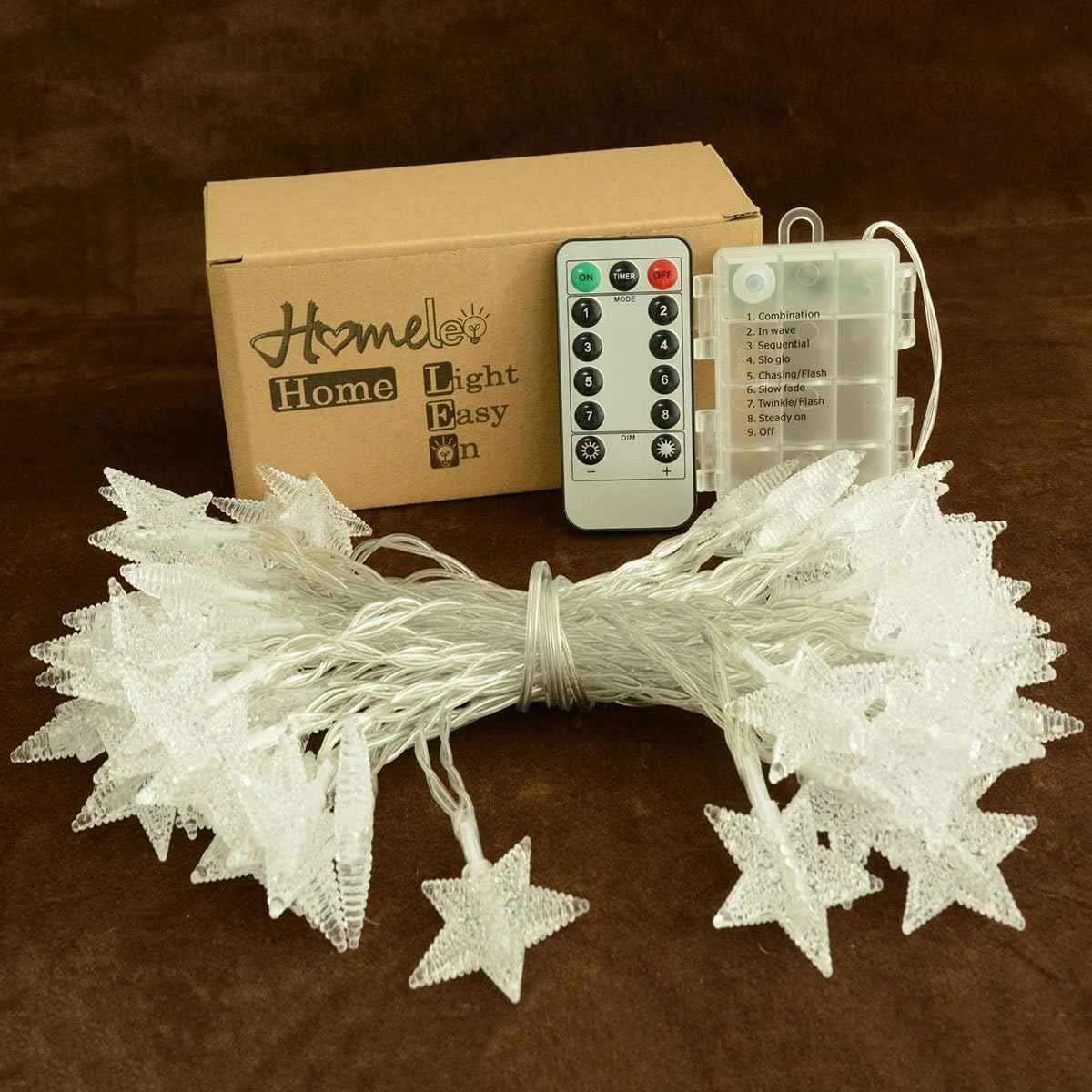 Homeleo Star String Lights, Cozy Housewarming & Birthday Gift for Her, Battery LED Fairy Lights with Remote