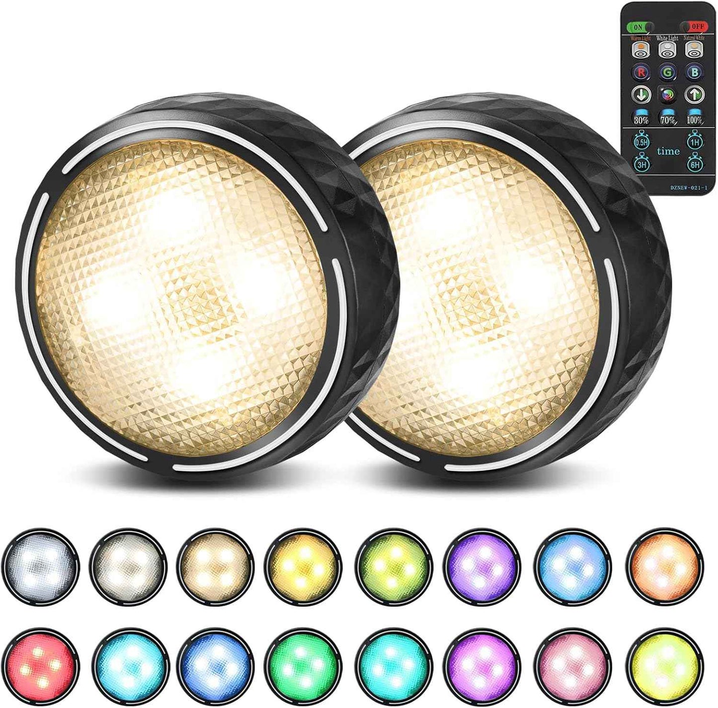 Brilliant Evolution Wireless Puck Lights – Minimalist Under Cabinet Lighting in Black or White