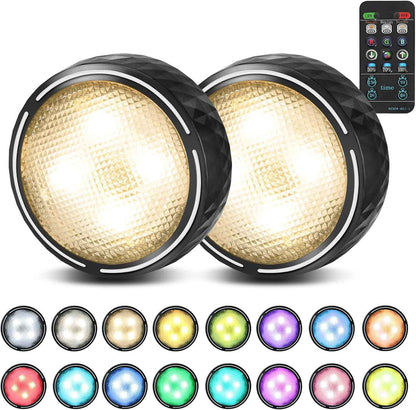 Brilliant Evolution Wireless Puck Lights – Minimalist Under Cabinet Lighting in Black or White