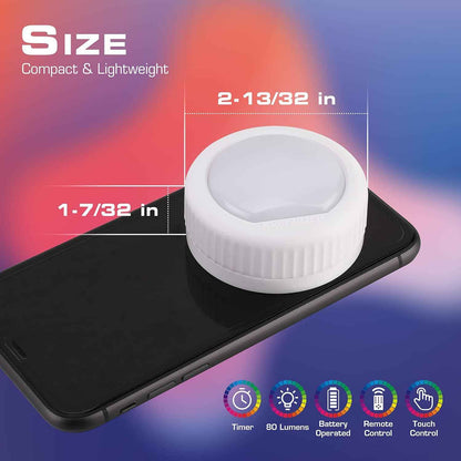 EverBrite LED Puck Light – Cozy Ambient Light for Bookshelves and Bookcases, Triangle and Round