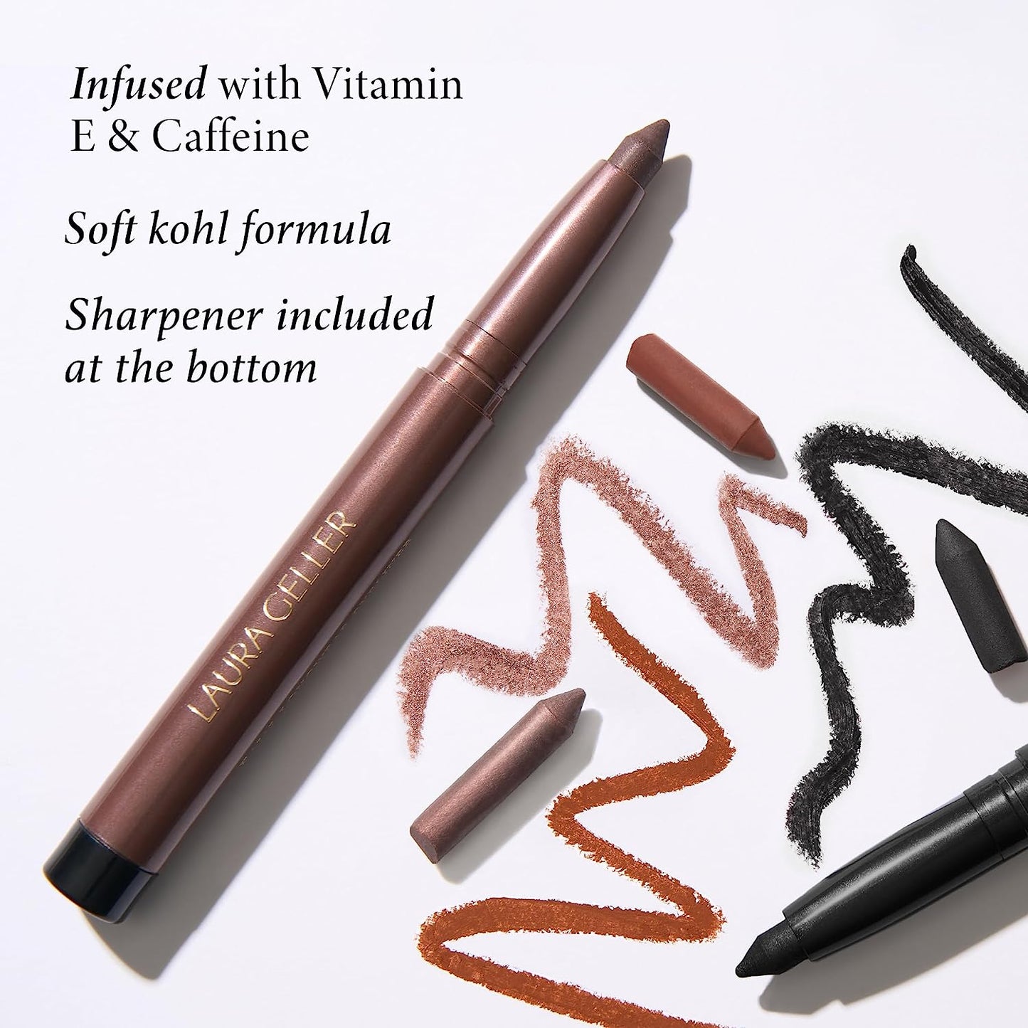 LAURA_GELLER_NEW_YORK_Kajal_Longwear_Kohl_Eyeliner_Pencil_with_Caffeine,_Smooth_&_Blendable_Makeup,_Dark_Brown_Lipliner_Pack_Sharpener_Cosmetic