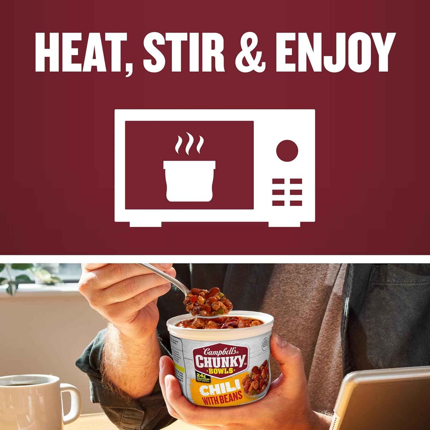 Campbell's Chunky Chili with Beans – Hearty Truck Cab Meal for Long Hauls and Job Sites