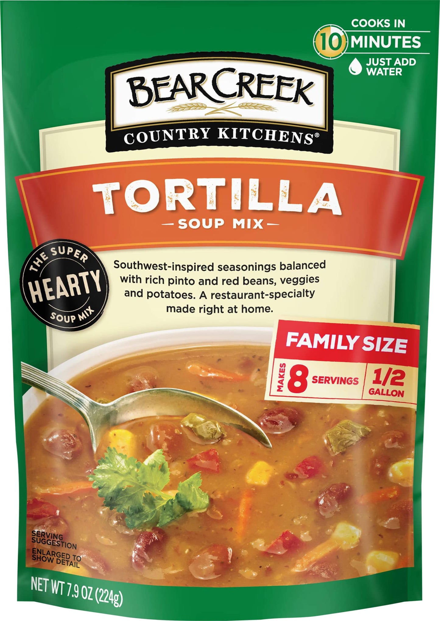 Bear Creek Tortilla Soup Mix – 15-Minute Weekday Meal Solution for Busy Home Cooks, 8 Servings