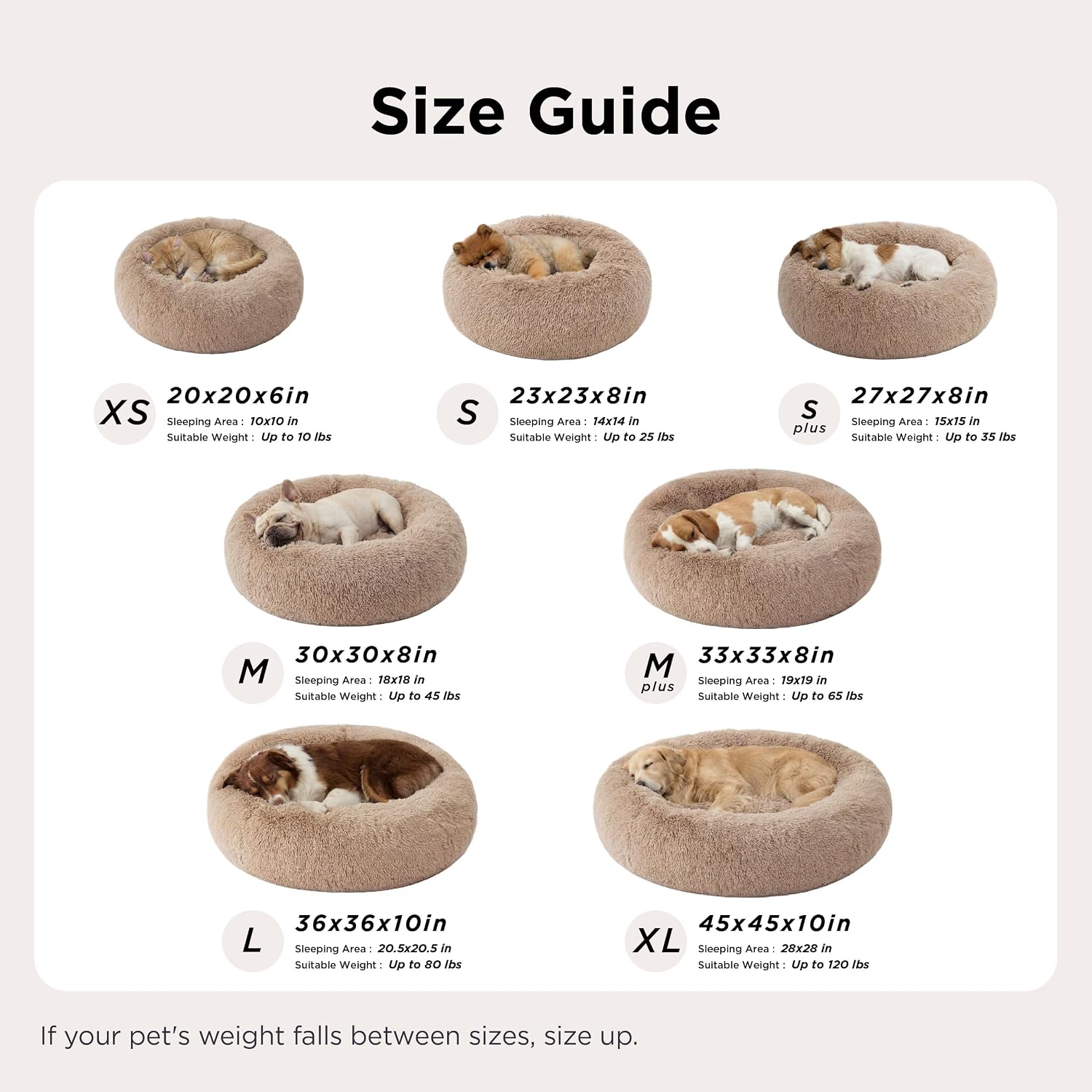 Bedsure Calming Donut Pet Bed – Anxiety Relief Nest for Restful Sleep, 30 inch Round Anti-Slip Washable Cat and Dog Bed