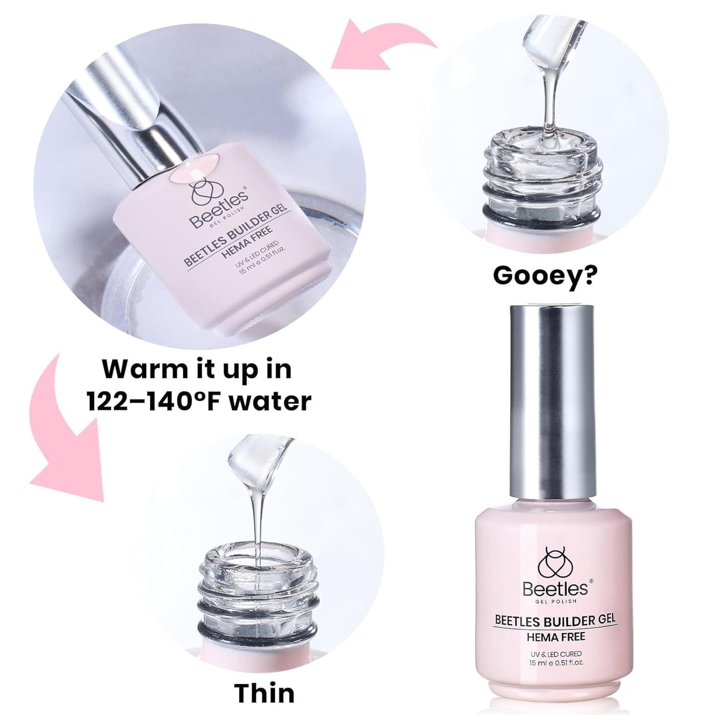 Beetles HEMA-Free Builder Gel – 30-Day Chip-Free Manicure for Busy Hands and Workdays