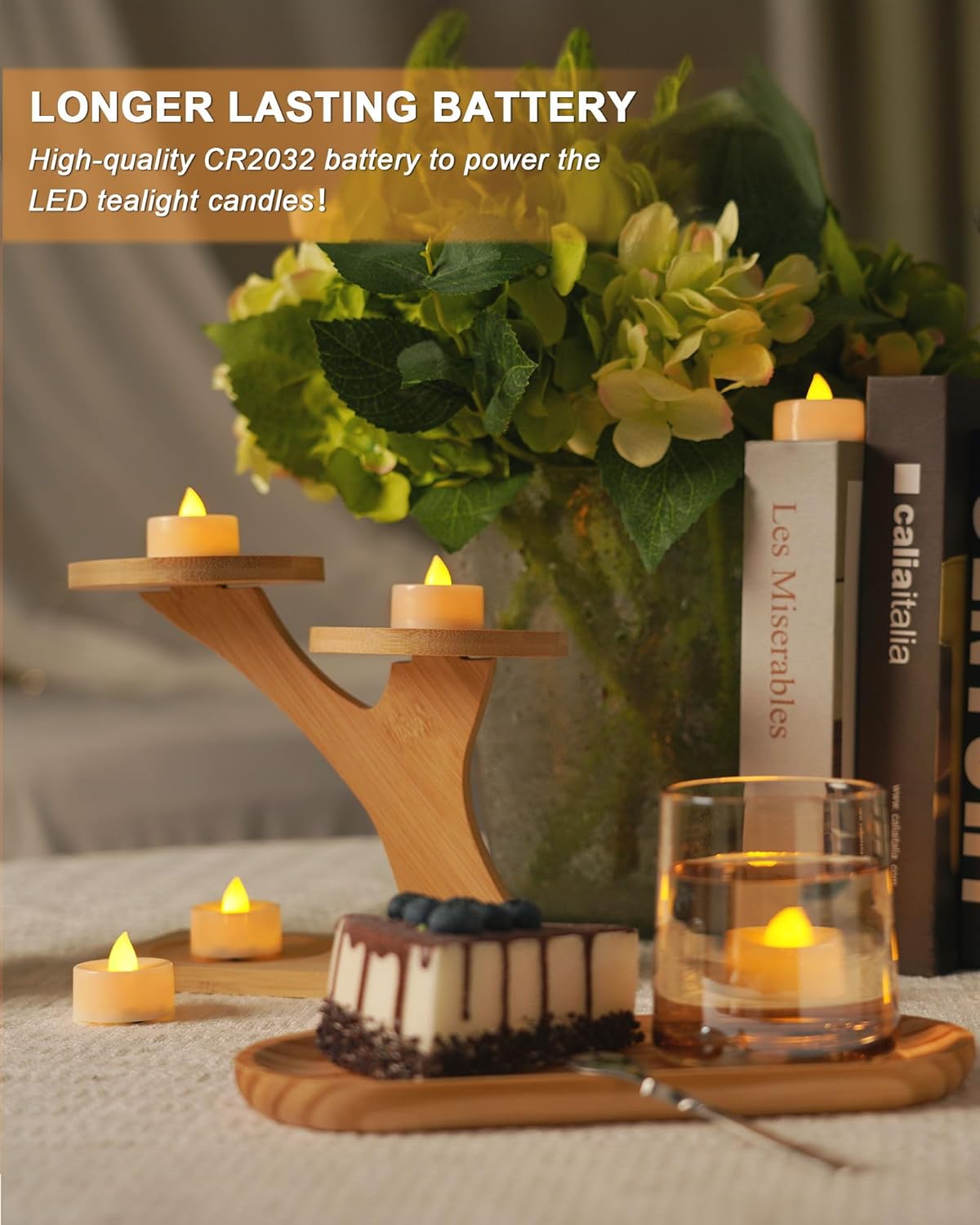 BEICHI Flameless LED Tea Lights with Child-Safe Battery Cap – No-Flame Votive Candles for Nursery and Kids' Room, Pack of 12