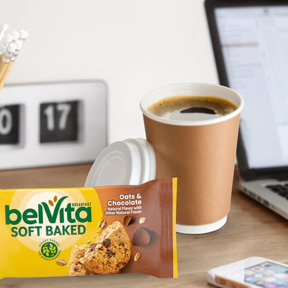 belVita Banana Bread & Oats & Chocolate Biscuit Bars – Portable Mid-Morning Desk Snack to Beat the 10am Crash