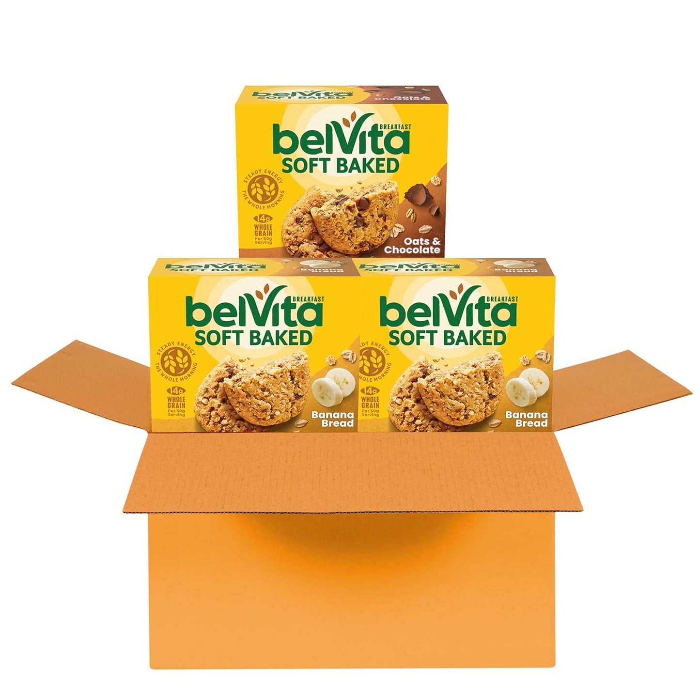belVita Banana Bread & Oats & Chocolate Biscuit Bars – Portable Mid-Morning Desk Snack to Beat the 10am Crash