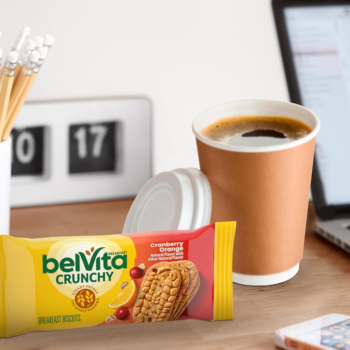 belVita Cranberry Orange Breakfast Biscuits – Simple Pantry Staple for Zero-Prep Mornings, 8 Packs of 4 Bars