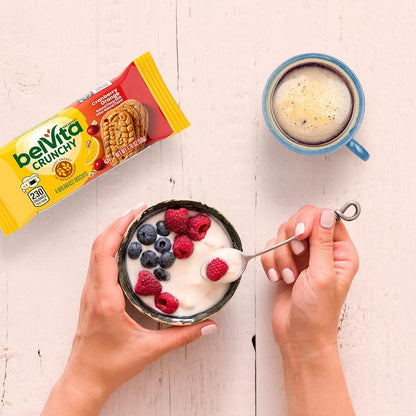 belVita Cranberry Orange Breakfast Biscuits – Simple Pantry Staple for Zero-Prep Mornings, 8 Packs of 4 Bars