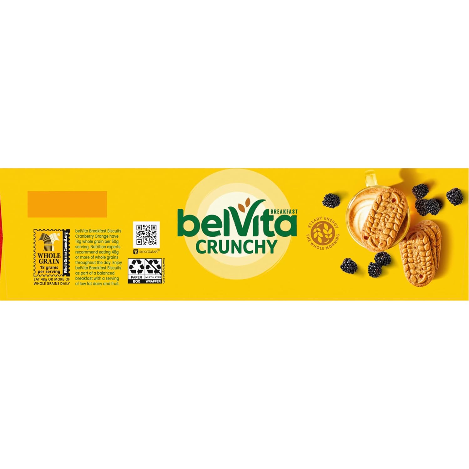 belVita Cranberry Orange Breakfast Biscuits – Simple Pantry Staple for Zero-Prep Mornings, 8 Packs of 4 Bars