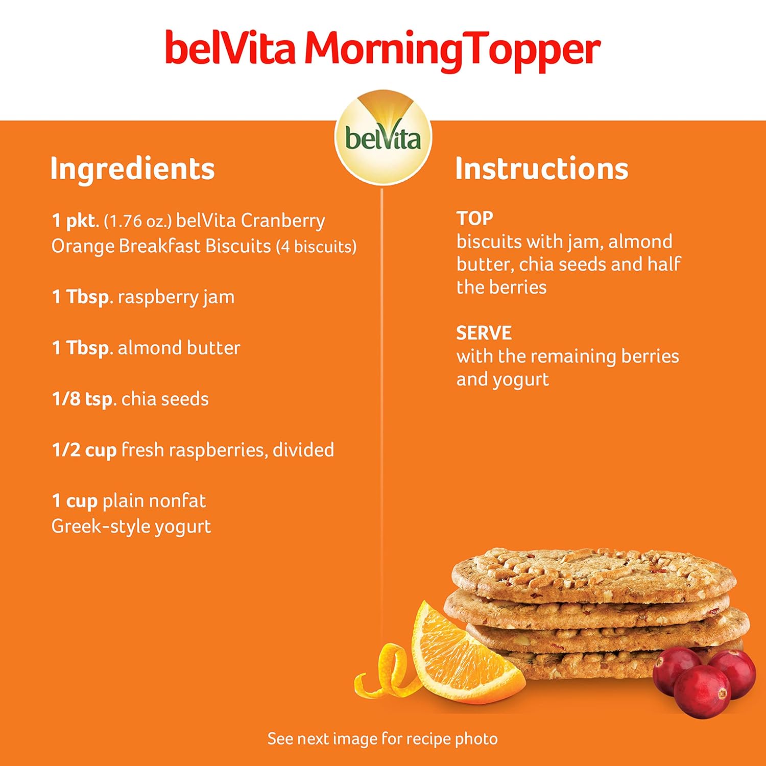 belVita Cranberry Orange Breakfast Biscuits – Simple Pantry Staple for Zero-Prep Mornings, 8 Packs of 4 Bars