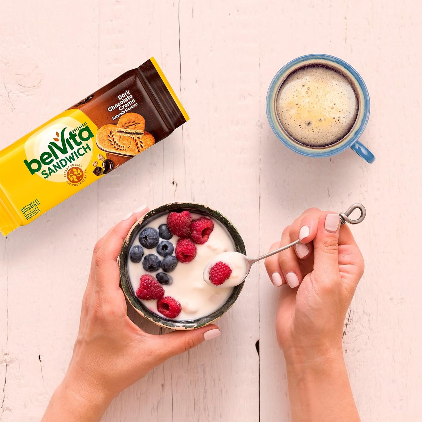 belVita Dark Chocolate Creme Sandwiches – Commute-Friendly Steady Energy for Busy Workdays, 12-Pack Value Box