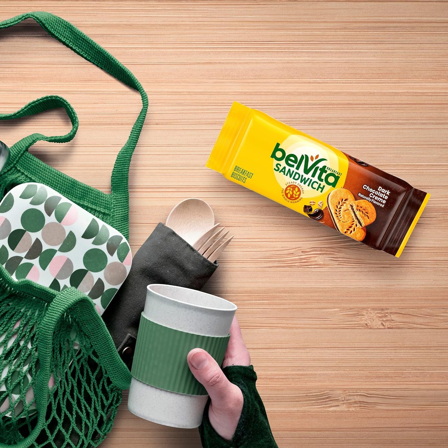 belVita Dark Chocolate Creme Sandwiches – Commute-Friendly Steady Energy for Busy Workdays, 12-Pack Value Box