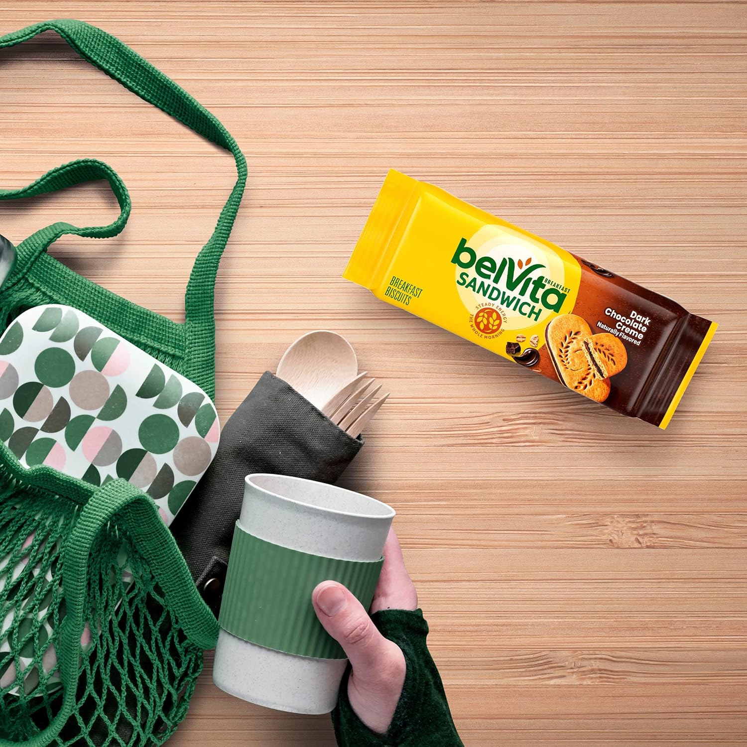 belVita Dark Chocolate Creme Sandwiches – Commute-Friendly Steady Energy for Busy Workdays, 12-Pack Value Box