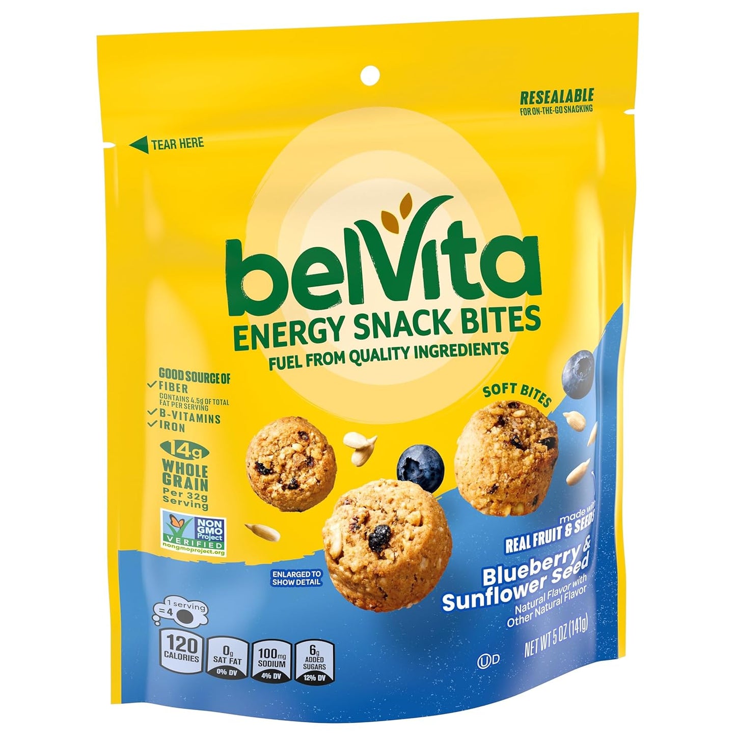 belVita Energy Bites Blueberry Sunflower Seed – Grab-and-Go Commute Bite to Beat the 10 AM Slump