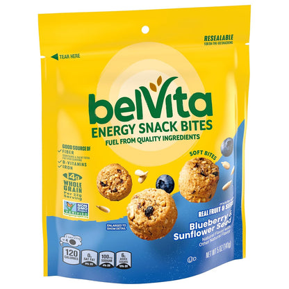 belVita Energy Bites Blueberry Sunflower Seed – Grab-and-Go Commute Bite to Beat the 10 AM Slump