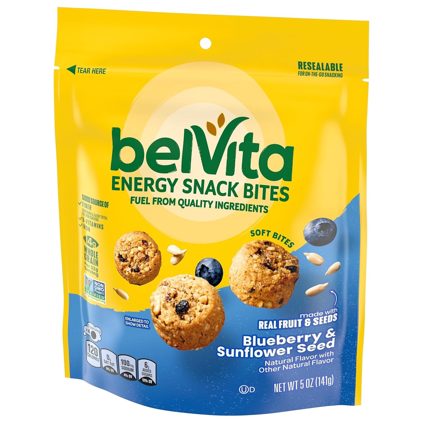 belVita Energy Bites Blueberry Sunflower Seed – Grab-and-Go Commute Bite to Beat the 10 AM Slump