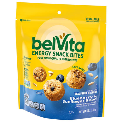 belVita Energy Bites Blueberry Sunflower Seed – Grab-and-Go Commute Bite to Beat the 10 AM Slump