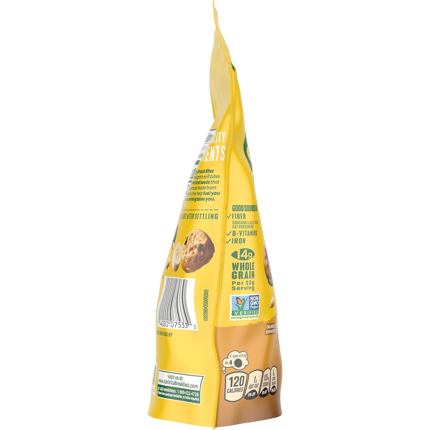belVita Energy Snack Bites Banana Dark Chocolate – Portable Hiking Trail Snack with Sustained Energy, 5 oz Pouch