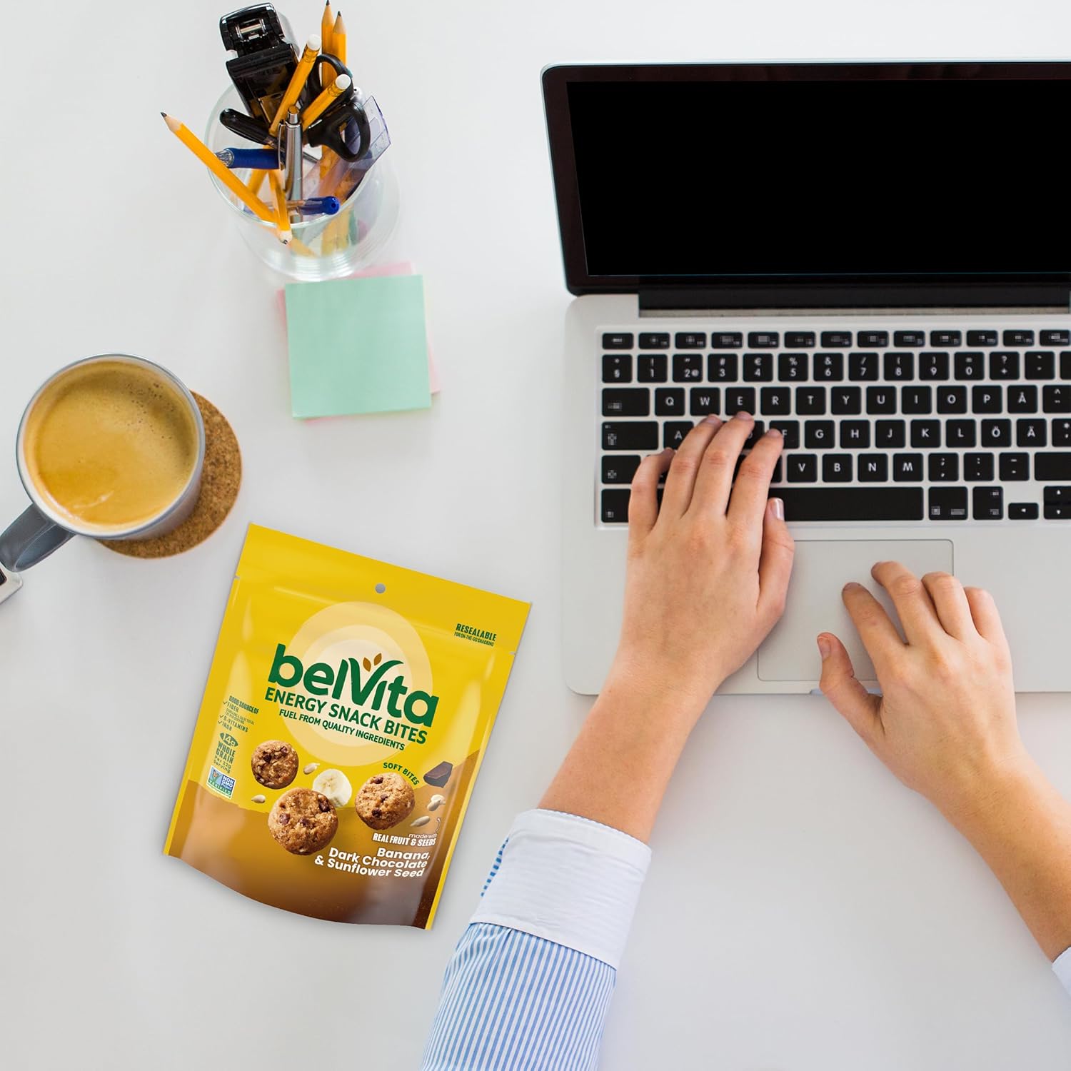 belVita Energy Snack Bites Banana Dark Chocolate – Portable Hiking Trail Snack with Sustained Energy, 5 oz Pouch