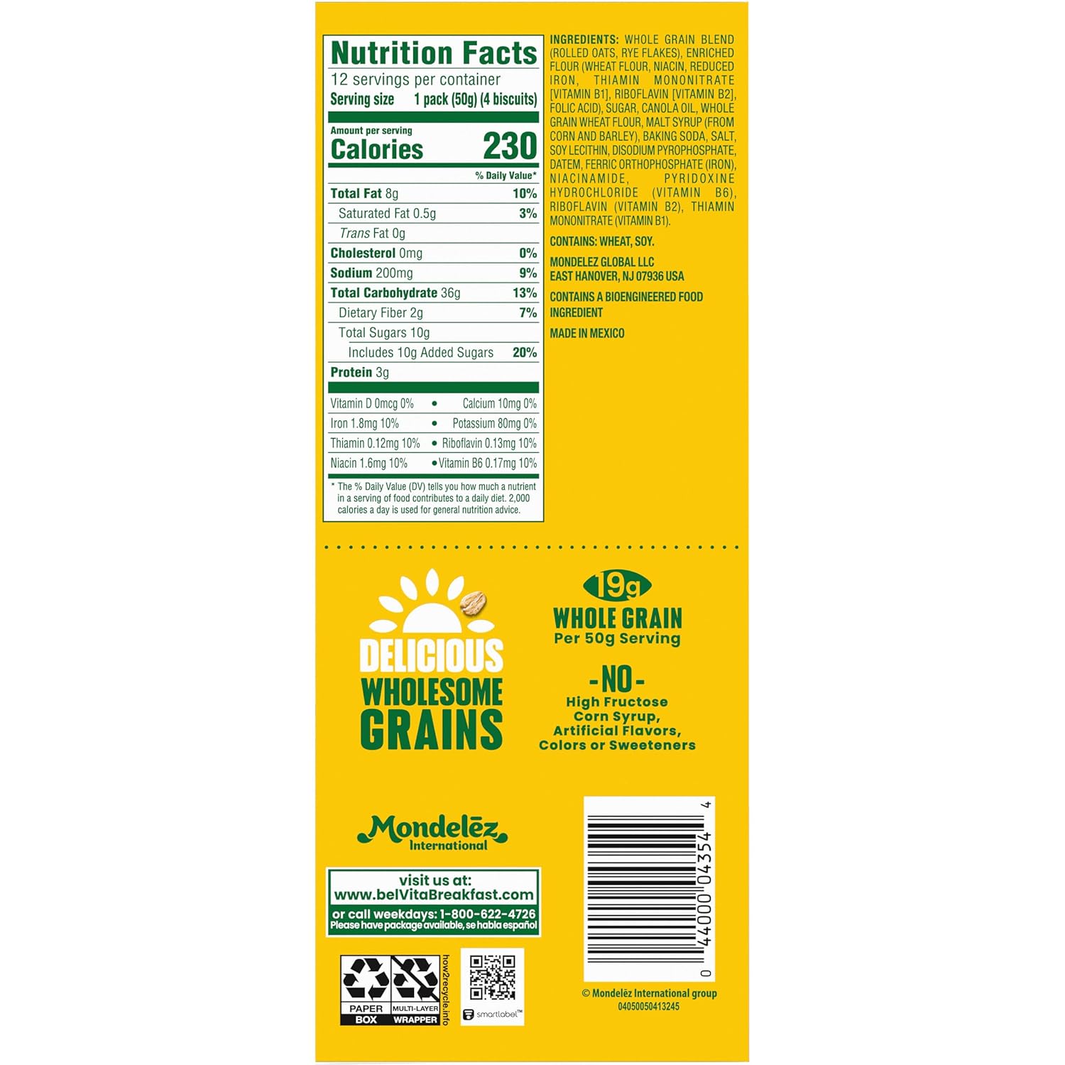 belVita Golden Oat Breakfast Bars 12-Pack — Slow-Release Carbs to Power Workdays and Pre-Meeting Focus