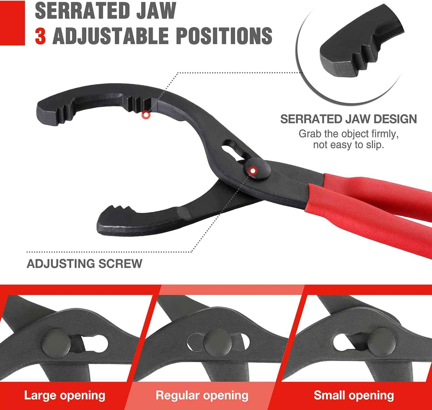 WORKPRO 12" Adjustable Oil Filter Pliers – Driveway Maintenance Tool, Removes Seized Filters Anywhere You Park